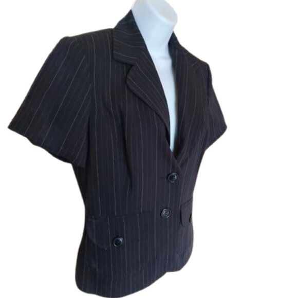 Black Short Sleeve Blazer Jacket Size 7 - Picture 2 of 5